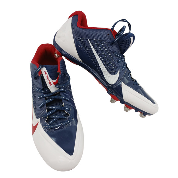 Nike Alpha Pro D Low NFL Football Cleats White/ Blue 622299-413 Houston Texans - Picture 8 of 9